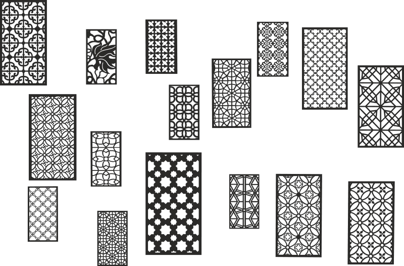 طرح پکیج کامل طرح جالی برای روتر cnc مناسب برای استفاده در دستگاه های cnc چوب و cnc لیزر - complete package of jali design cnc router cdr file