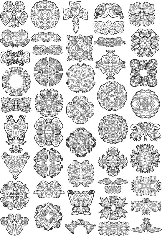 طرح مجموعه ای از الگوهای گره سلتیک مناسب برای استفاده در دستگاه های cnc چوب و cnc لیزر - collection of celtic knot patterns cdr file