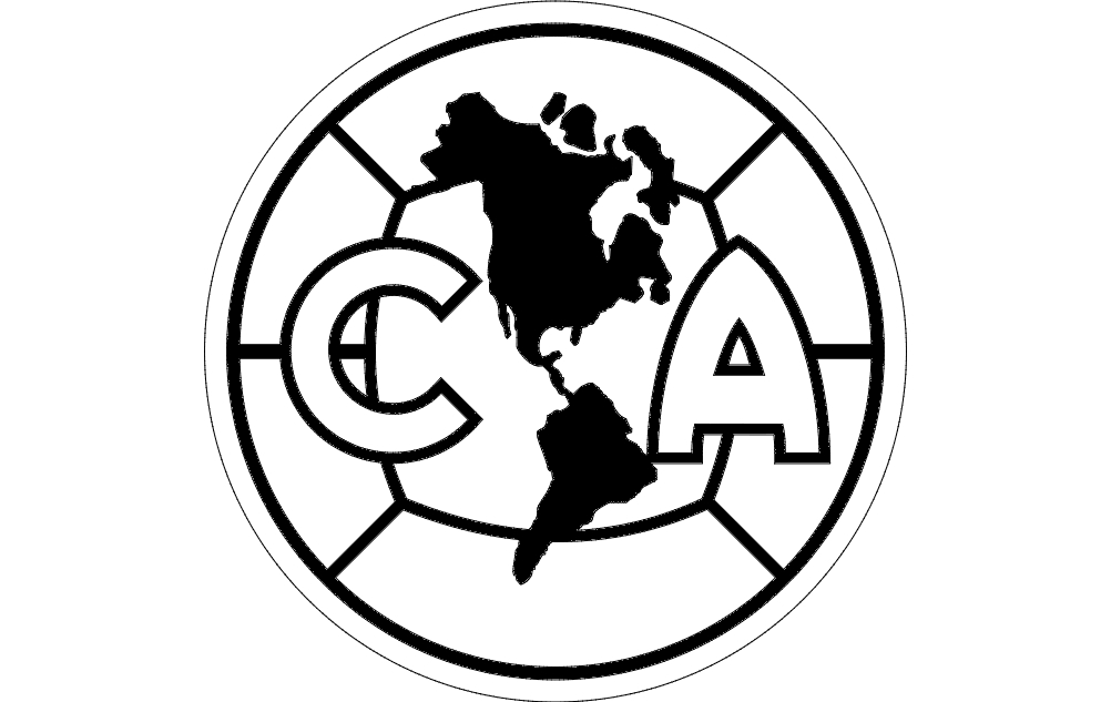 طرح باشگاه کالیفرنیا آمریکا مناسب برای استفاده در دستگاه های cnc چوب و cnc لیزر - ca club america dxf file