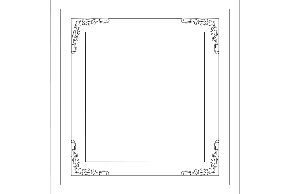طرح قاب مناسب برای استفاده در دستگاه های cnc چوب و cnc لیزر - frame dxf file