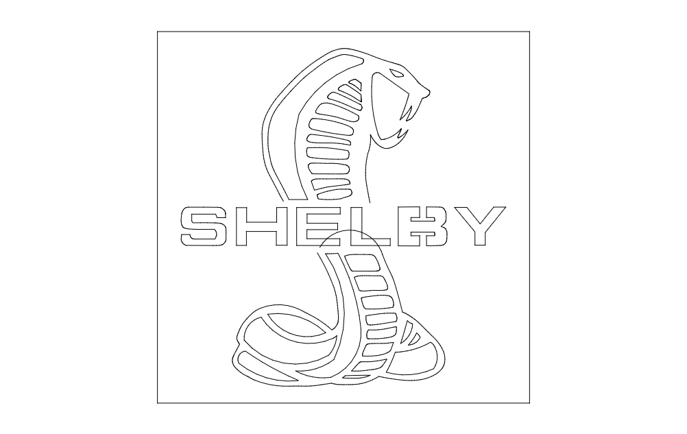 طرح لوگوی شلبی مناسب برای استفاده در دستگاه های cnc چوب و cnc لیزر - shelby logo dxf file