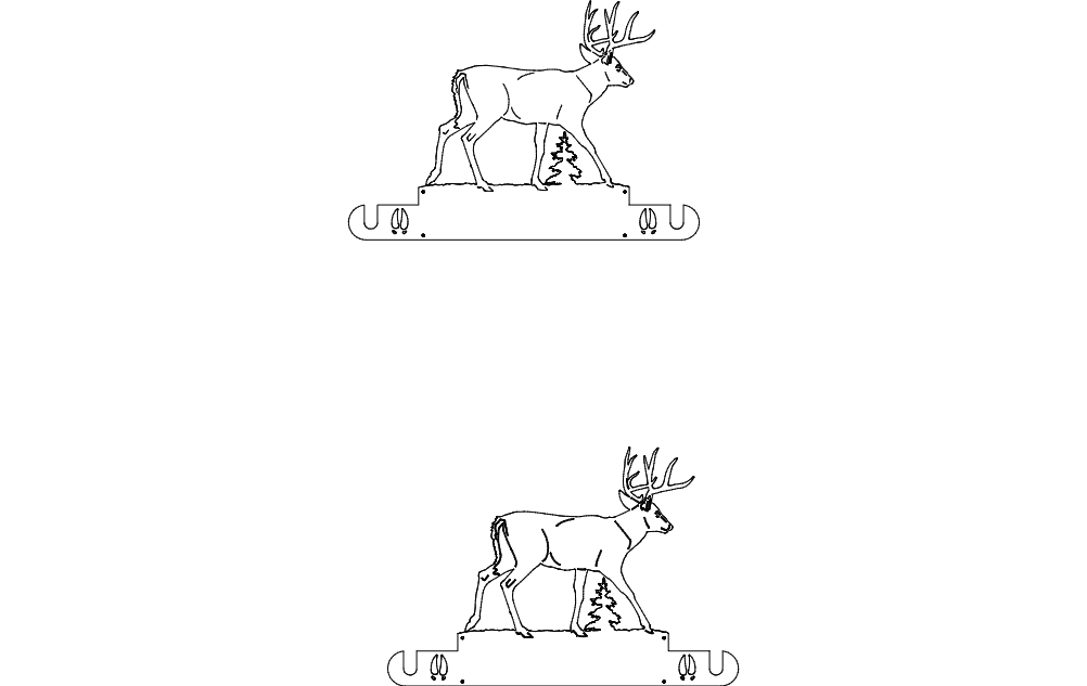 طرح جا دستمال کاغذی دیواری طرح دم سفید مناسب برای استفاده در دستگاه های cnc چوب و cnc لیزر - whitetail wall mount paper towel holder dxf file