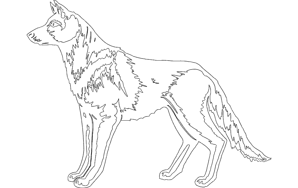 طرح ایستاده سگ مناسب برای استفاده در دستگاه های cnc چوب و cnc لیزر - dog standing dxf file