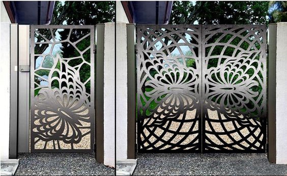 طرح دروازه شیک مناسب برای استفاده در دستگاه های cnc چوب و cnc لیزر - laser cut stylish gate design svg file