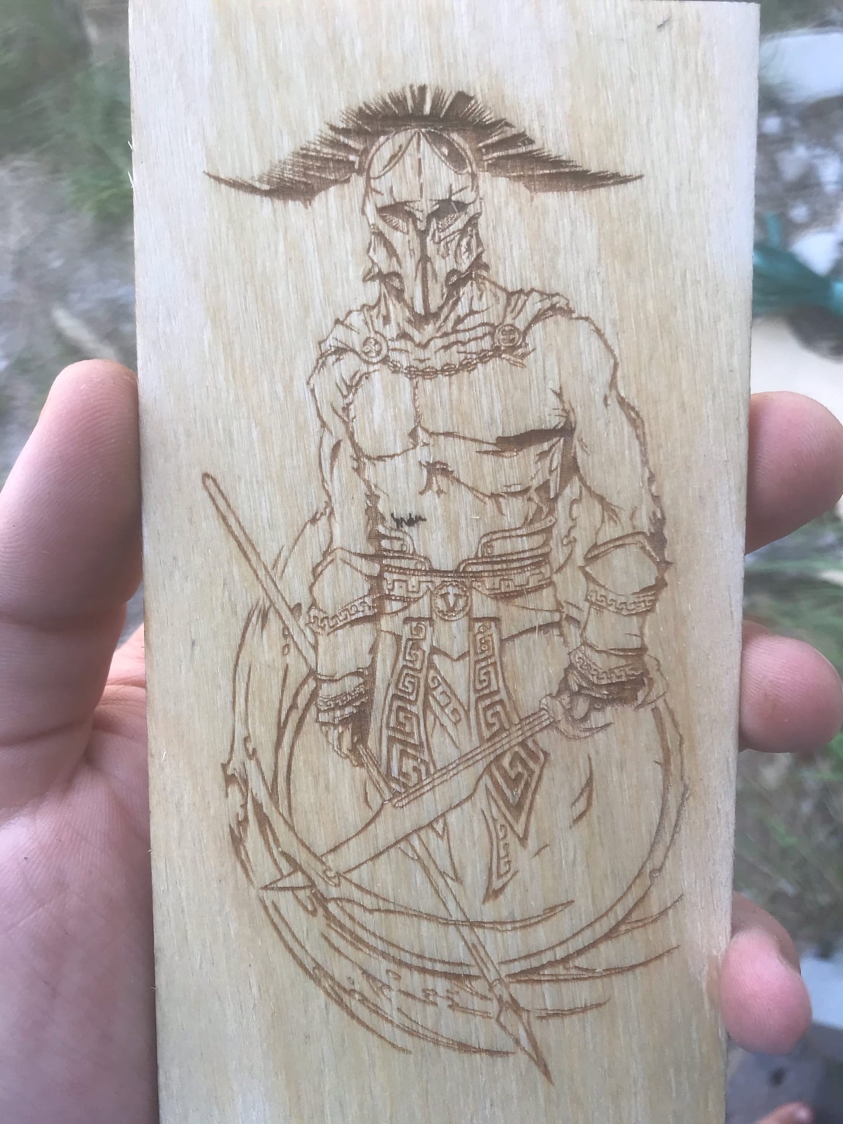 طرح حکاکی لیزری طرح جنگجوی اسپارتان مناسب برای استفاده در دستگاه های cnc چوب و cnc لیزر - laser engraving spartan warrior cdr file