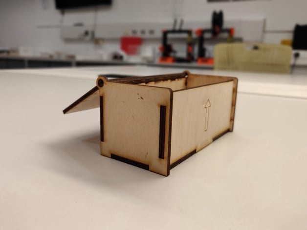 طرح جعبه لولایی ساده مناسب برای استفاده در دستگاه های cnc چوب و cnc لیزر - laser cut simple hinged box dxf file