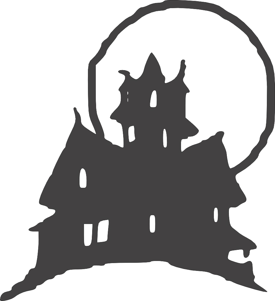طرح قلعه کلیپ‌آرت هالووین مناسب برای استفاده در دستگاه های cnc چوب و cnc لیزر - halloween clipart castle dxf file