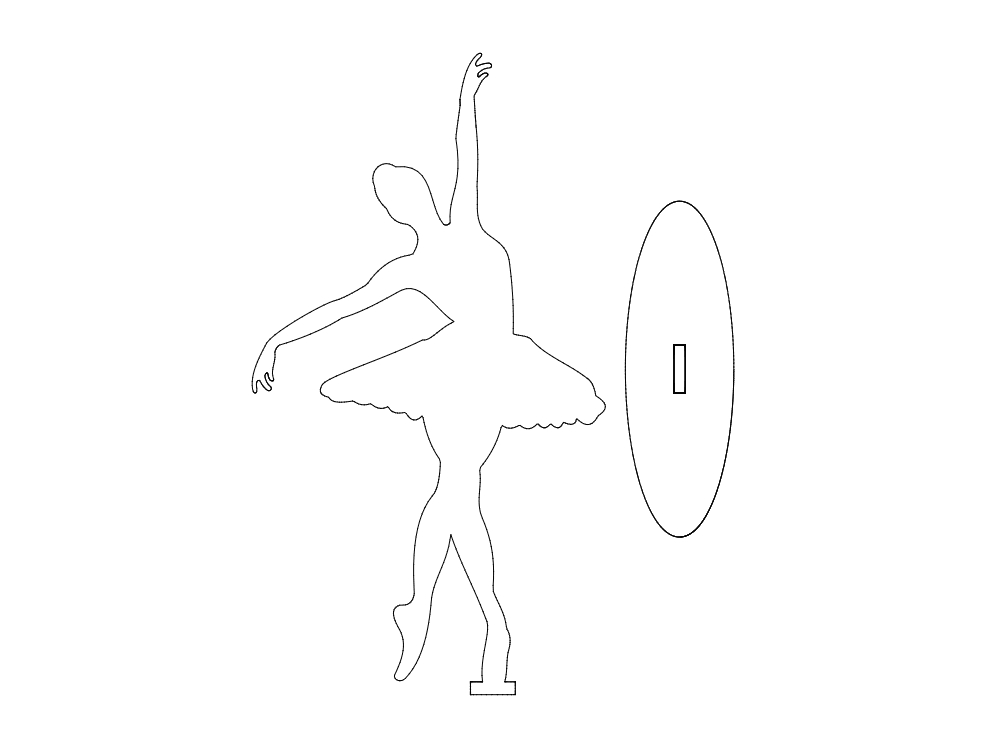 طرح رقصنده باله مناسب برای استفاده در دستگاه های cnc چوب و cnc لیزر - ballet dancer dxf file