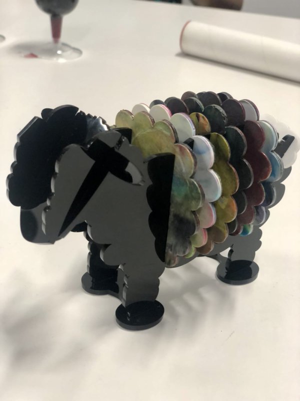 طرح زیرلیوانی گوسفند مناسب برای استفاده در دستگاه های cnc چوب و cnc لیزر - laser cut sheep coasters dxf file