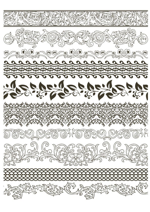 طرح حاشیه گلدار فانتزی مناسب برای استفاده در دستگاه های cnc چوب و cnc لیزر - fancy floral borders cdr file