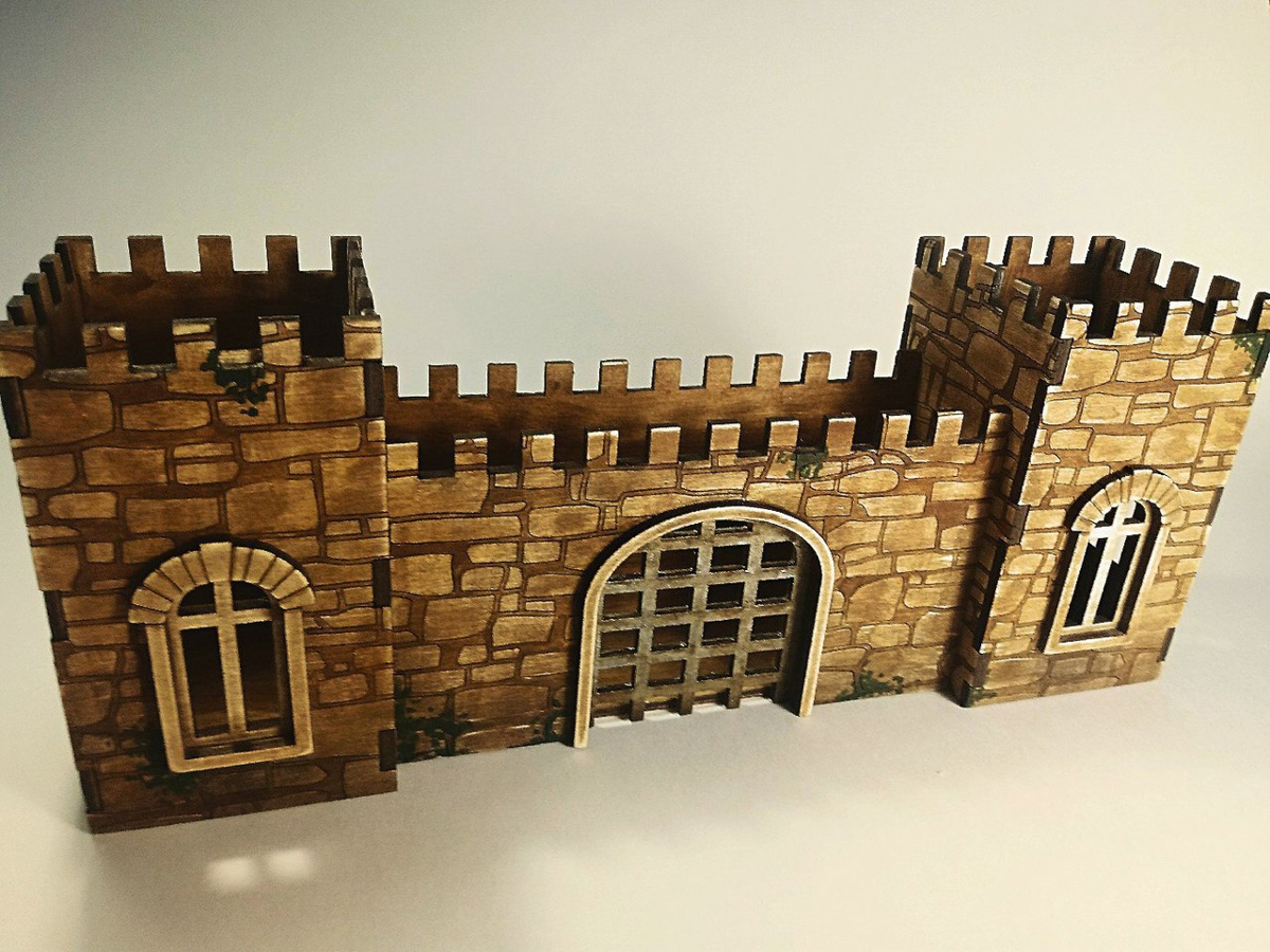 طرح حکاکی پیچیده مدل سه بعدی قلعه مناسب برای استفاده در دستگاه های cnc چوب و cnc لیزر - laser cut fortress 3d model complex engraving cdr file