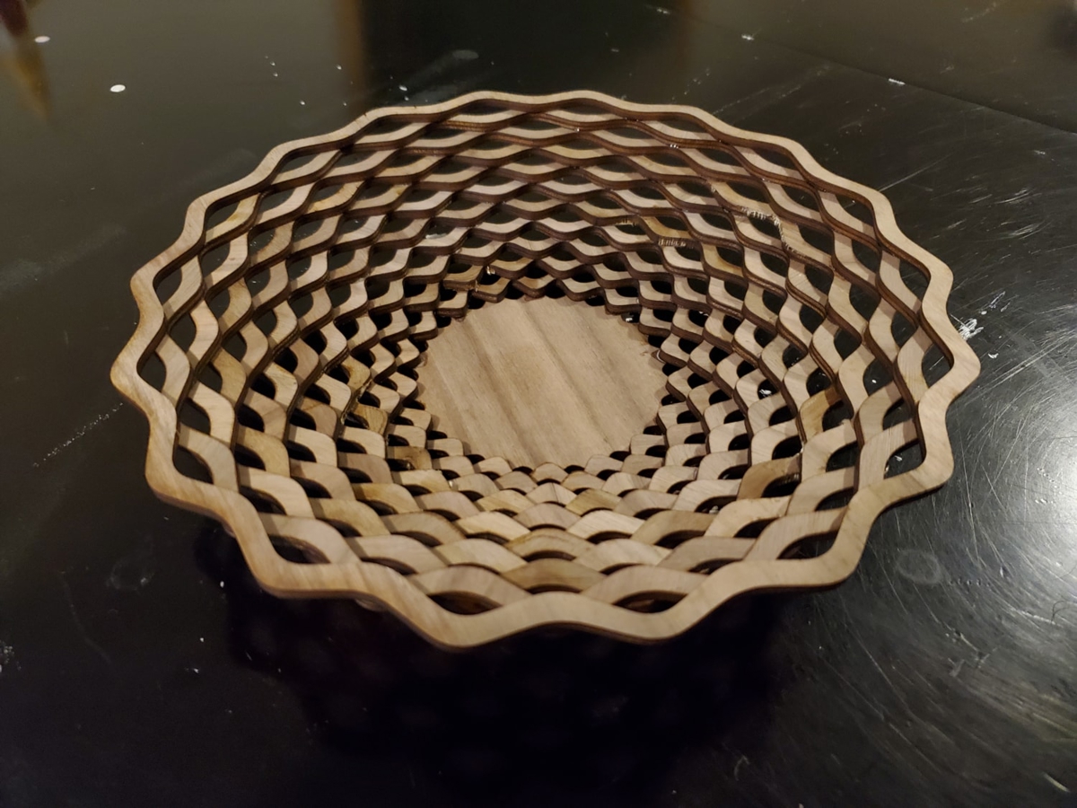 طرح برش سبد ساده لیزری مناسب برای استفاده در دستگاه های cnc چوب و cnc لیزر - laser cut simple basket svg file