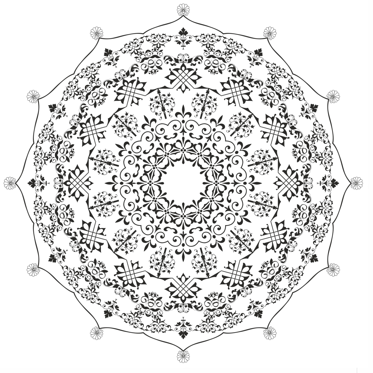 طرح ماندالا (چرخ هستی) مناسب برای استفاده در دستگاه های cnc چوب و cnc لیزر - mandala de cdr file