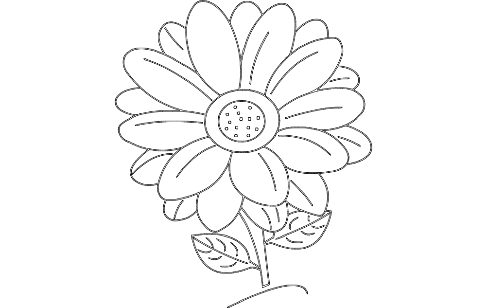 طرح دیزی مناسب برای استفاده در دستگاه های cnc چوب و cnc لیزر - daisy dxf file