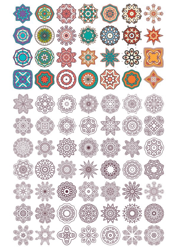 طرح وکتور تزئینات ماندالا (چرخ هستی) مناسب برای استفاده در دستگاه های cnc چوب و cnc لیزر - vector mandala ornaments cdr file