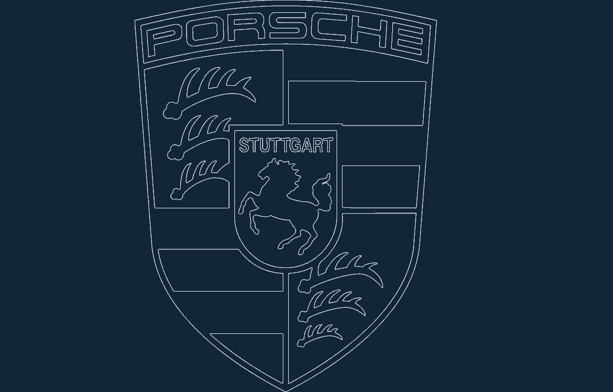 طرح پورشه آکاد مناسب برای استفاده در دستگاه های cnc چوب و cnc لیزر - porsche acad dxf file