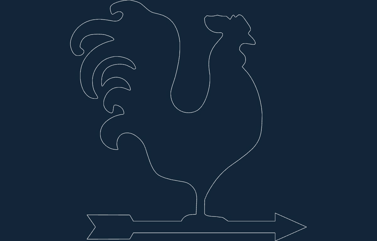 طرح بادنما و خروس هواشناسی مناسب برای استفاده در دستگاه های cnc چوب و cnc لیزر - weather vane weathercock dxf file