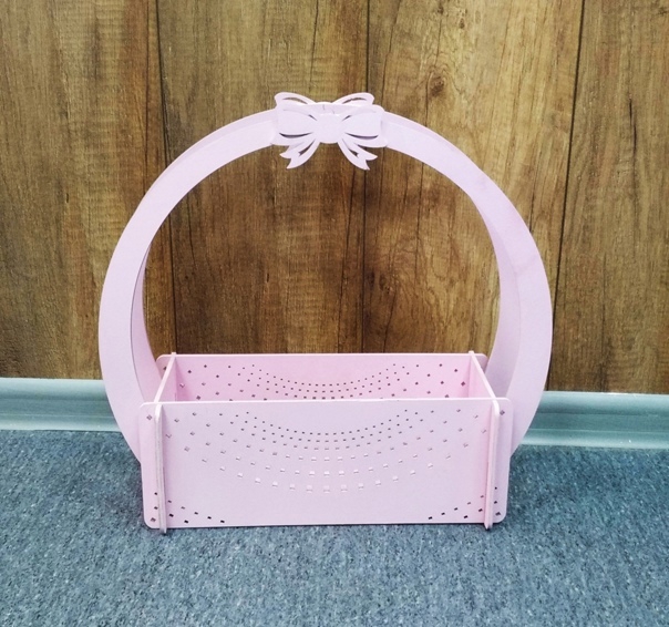 طرح سبد گل چوبی نفیس مناسب برای استفاده در دستگاه های cnc چوب و cnc لیزر - laser cut exquisite wooden flower basket cdr file