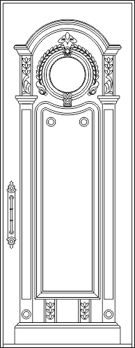 طرح فایل dwg درب تزئینی مناسب برای استفاده در دستگاه های cnc چوب و cnc لیزر - ornamental door dwg file