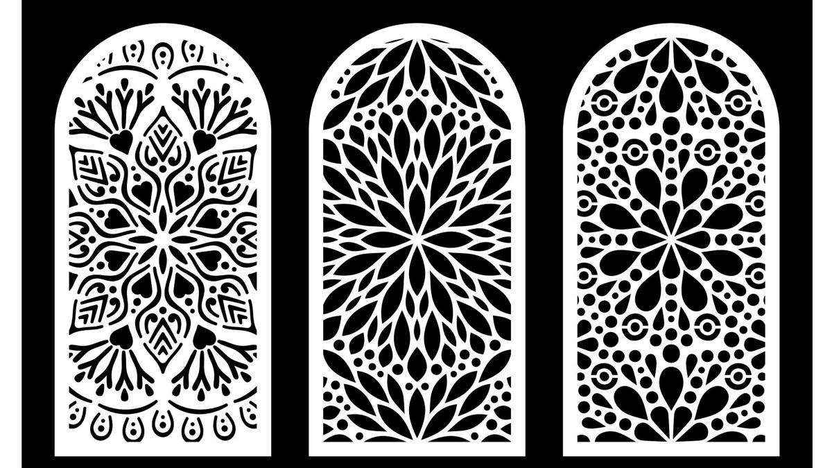 طرح پرده نمایش مناسب برای استفاده در دستگاه های cnc چوب و cnc لیزر - laser cut design screen cdr file