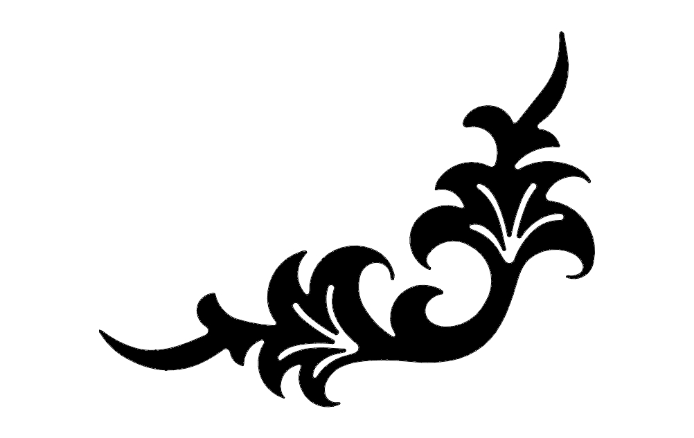 طرح گل گوشه ای مناسب برای استفاده در دستگاه های cnc چوب و cnc لیزر - corner flower design dxf file