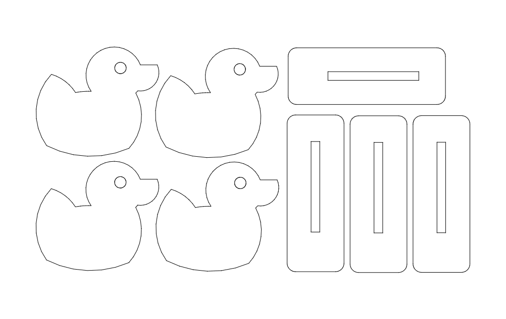 طرح اهداف خانواده اردک مناسب برای استفاده در دستگاه های cnc چوب و cnc لیزر - duck family targets dxf file