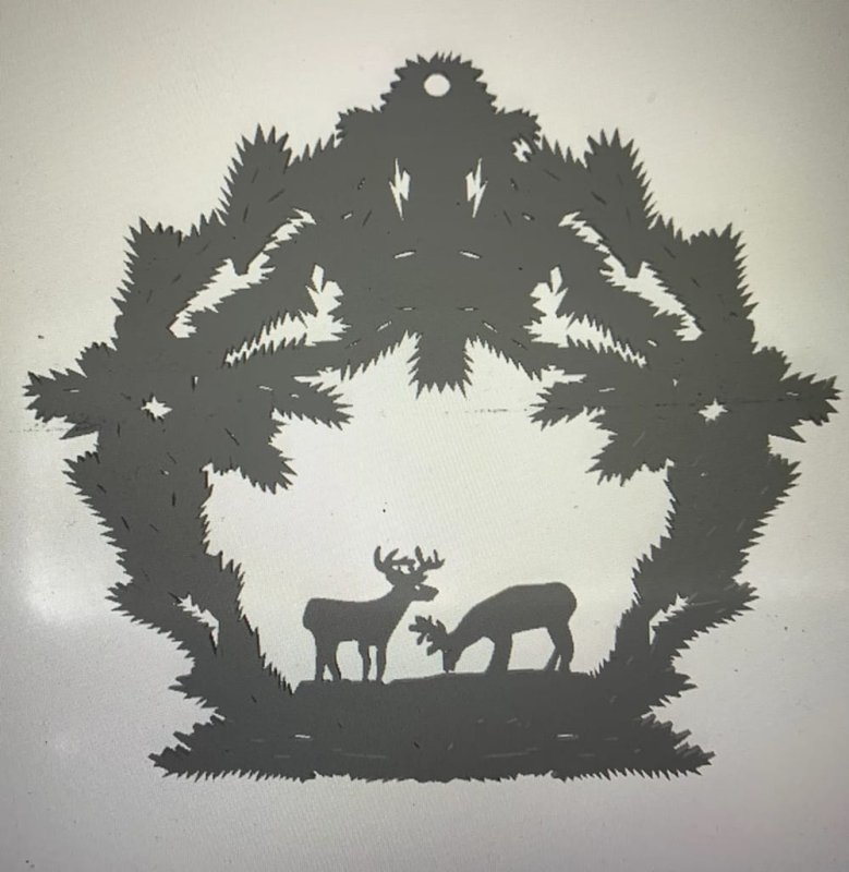 طرح تزیین گوزن کریسمس با مناسب برای استفاده در دستگاه های cnc چوب و cnc لیزر - laser cut xmas deer decoration