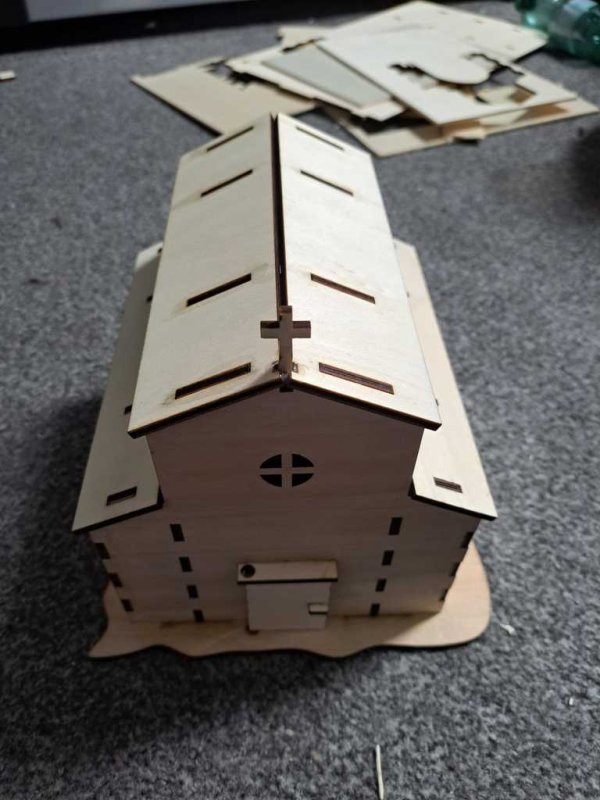طرح کلیسای 4 میلی متر مناسب برای استفاده در دستگاه های cnc چوب و cnc لیزر - laser cut church 4mm