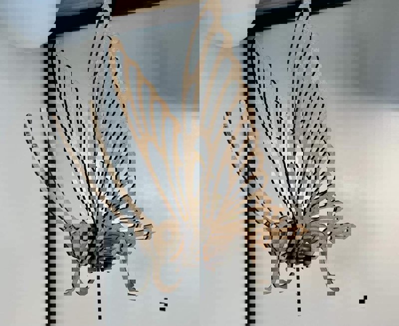 طرح پازل سه بعدی پروانه 3 میلی متری مناسب برای استفاده در دستگاه های cnc چوب و cnc لیزر - laser cut butterfly 3d puzzle 3mm