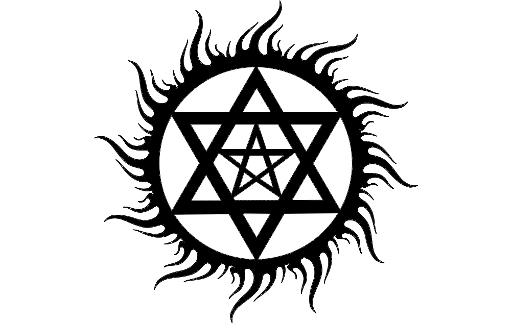 طرح ستاره داوود مناسب برای استفاده در دستگاه های cnc چوب و cnc لیزر - star of david dxf file