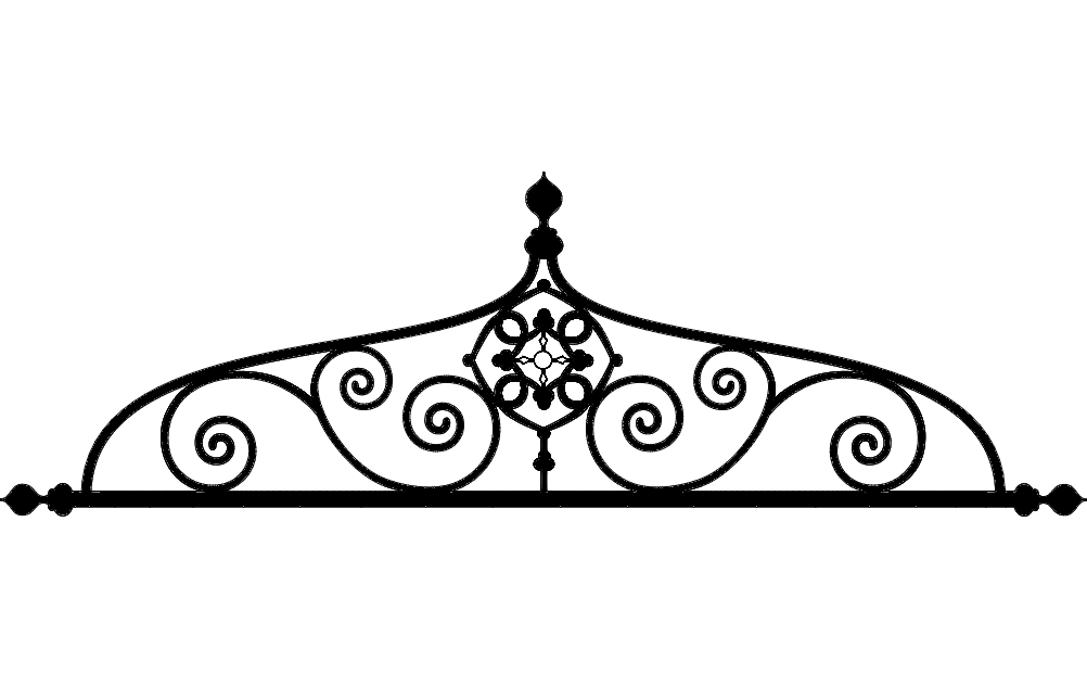 طرح طاق آهنی مناسب برای استفاده در دستگاه های cnc چوب و cnc لیزر - ironwork arch design dxf file