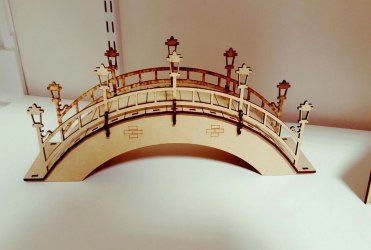 طرح پل قوسی شکل مناسب برای استفاده در دستگاه های cnc چوب و cnc لیزر - arched foot bridge dxf file