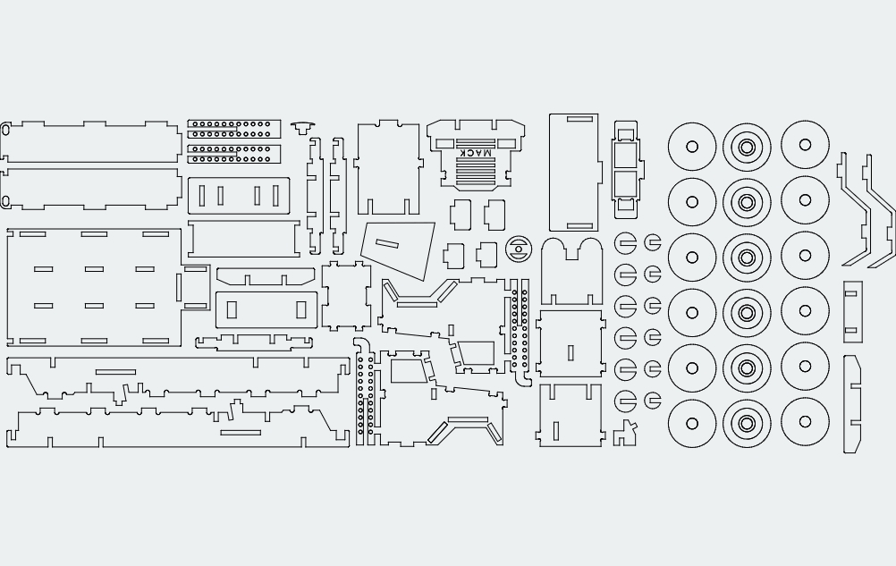 طرح کامیون ماک مناسب برای استفاده در دستگاه های cnc چوب و cnc لیزر - mack truck dxf file