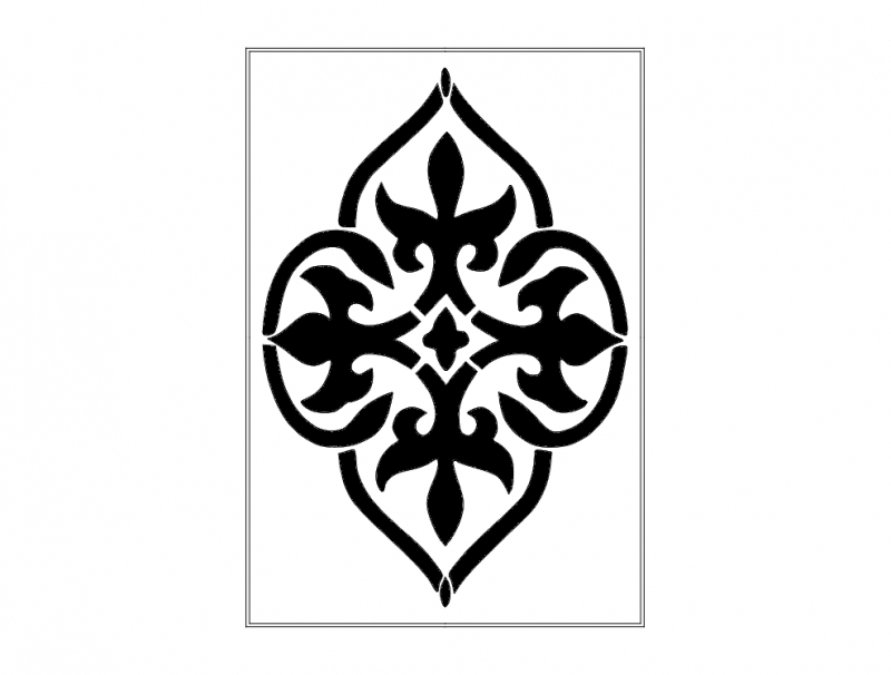 طرح داماسک مناسب برای استفاده در دستگاه های cnc چوب و cnc لیزر - damask design dxf file
