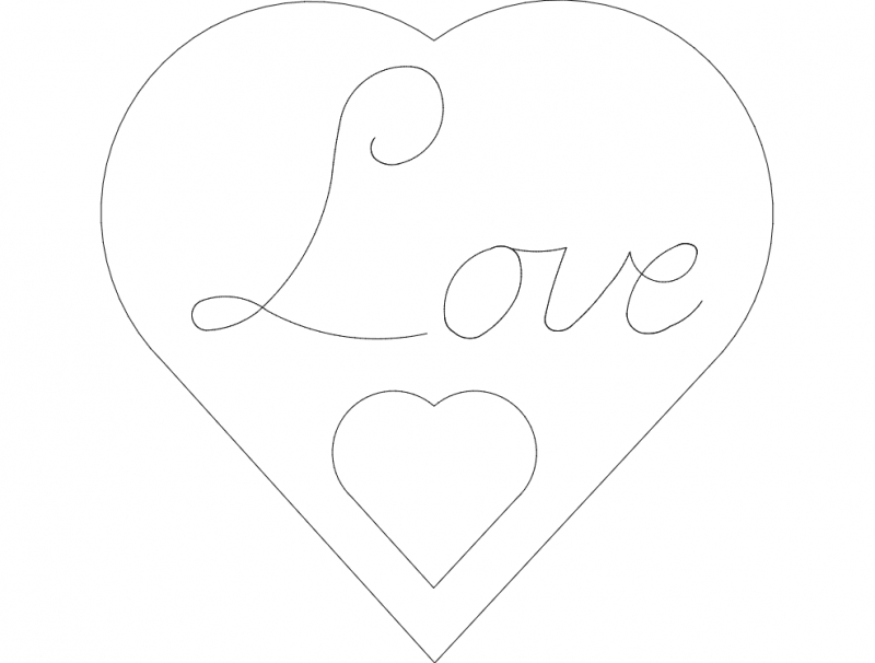 طرح اسکریپت آواز عشق مناسب برای استفاده در دستگاه های cnc چوب و cnc لیزر - love sing script dxf file