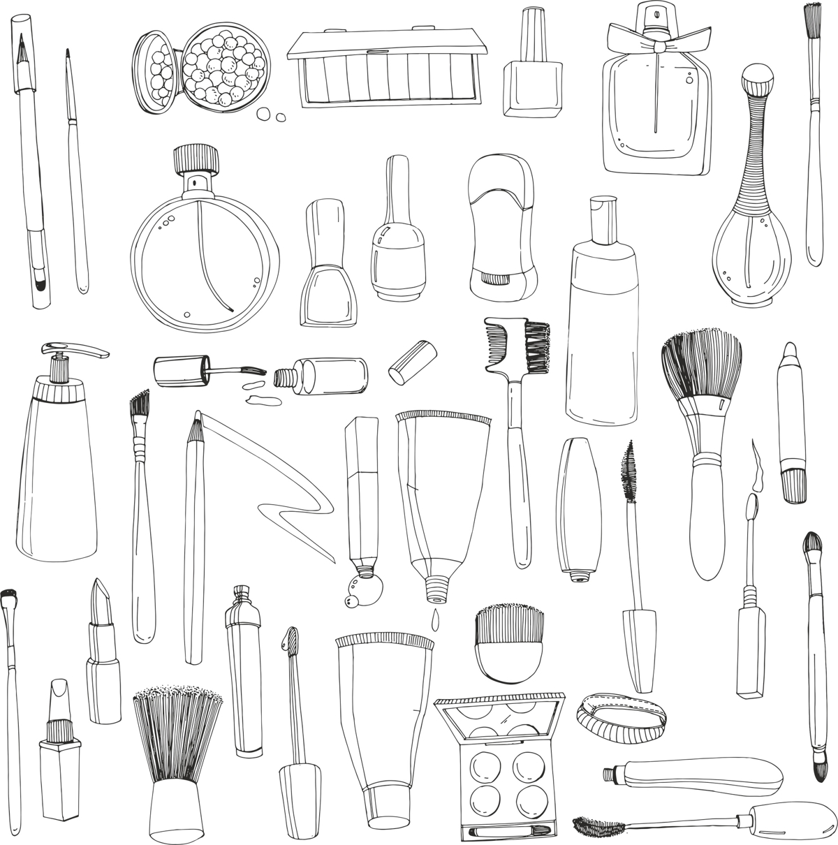 طرح لوازم آرایشی دست ساز مناسب برای استفاده در دستگاه های cnc چوب و cnc لیزر - handdrawn cosmetics cdr file