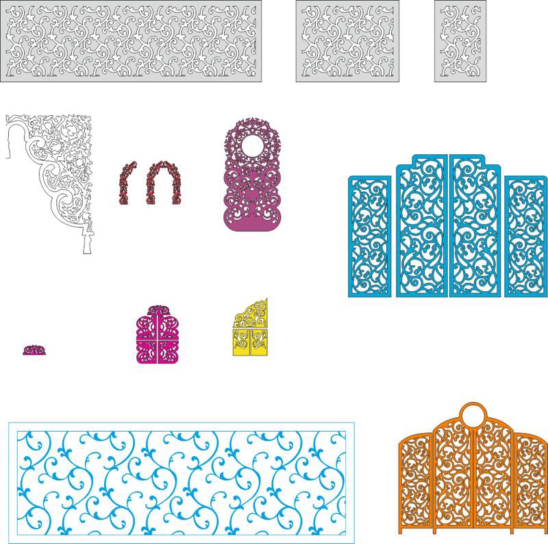طرح فایل وکتور پرده های عروسی مناسب برای استفاده در دستگاه های cnc چوب و cnc لیزر - wedding screens vectors pack cdr file