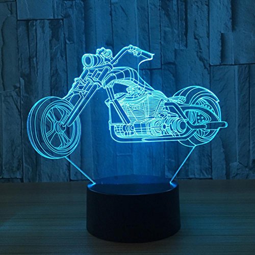 طرح چراغ خواب سه بعدی LED مخصوص موتورسیکلت مناسب برای استفاده در دستگاه های cnc چوب و cnc لیزر - motorcycle 3d led illusion night light cdr file