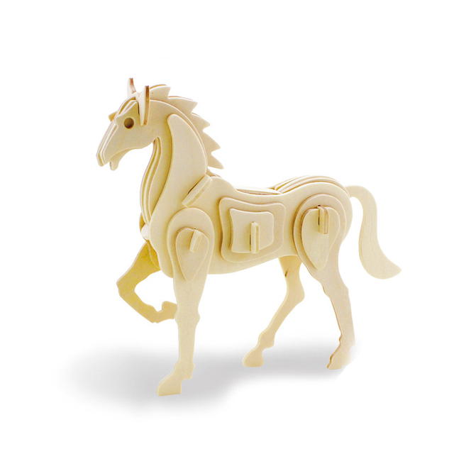 طرح فایل dwg پازل چوبی سه بعدی اسب مناسب برای استفاده در دستگاه های cnc چوب و cnc لیزر - laser cut horse 3d wooden puzzle dwg file