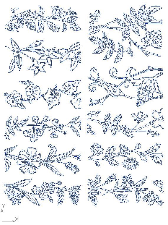 طرح گل مناسب برای استفاده در دستگاه های cnc چوب و cnc لیزر - floral dxf file