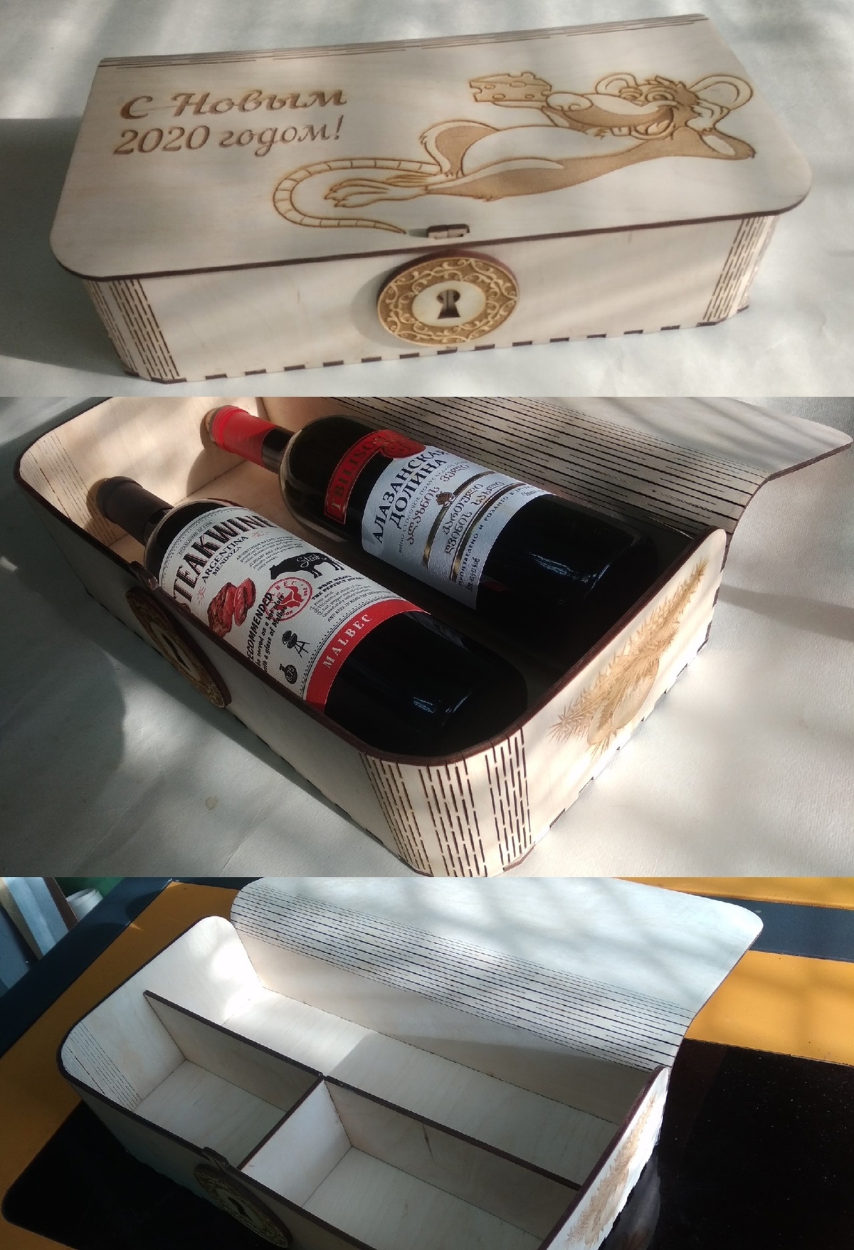 طرح جعبه با درب لولا دار مناسب برای استفاده در دستگاه های cnc چوب و cnc لیزر - laser cut box with living hinge lid cdr file