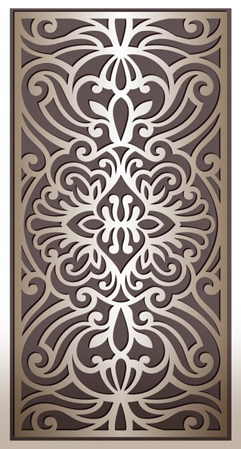 طرح فایل وکتور طرح پنل مناسب برای استفاده در دستگاه های cnc چوب و cnc لیزر - laser cut panel design vector dxf file