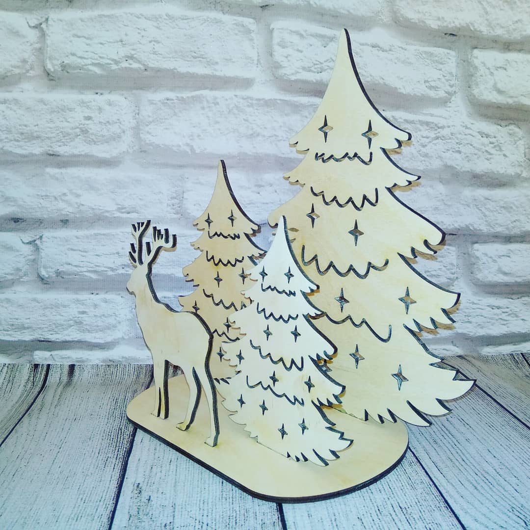 طرح تزئینات کریسمس سال نو مناسب برای استفاده در دستگاه های cnc چوب و cnc لیزر - laser cut new year christmas decoration cdr file