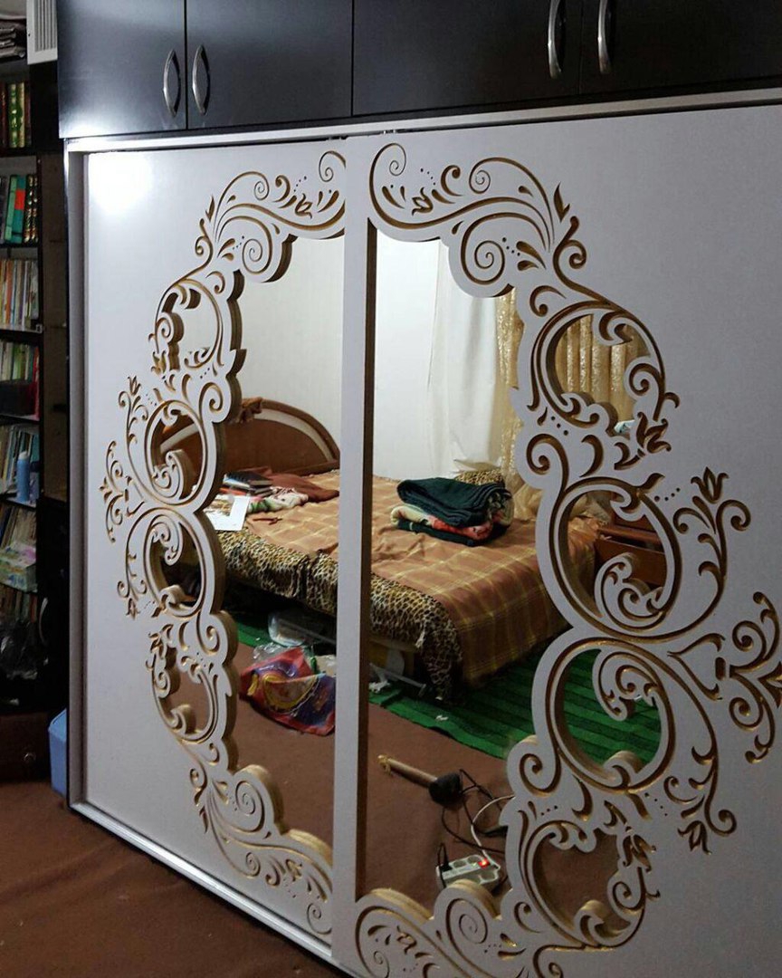 طرح درب کمد لباس با روتر cnc، مناسب برای استفاده در دستگاه های cnc چوب و cnc لیزر - wardrobe door design cnc router template cdr file