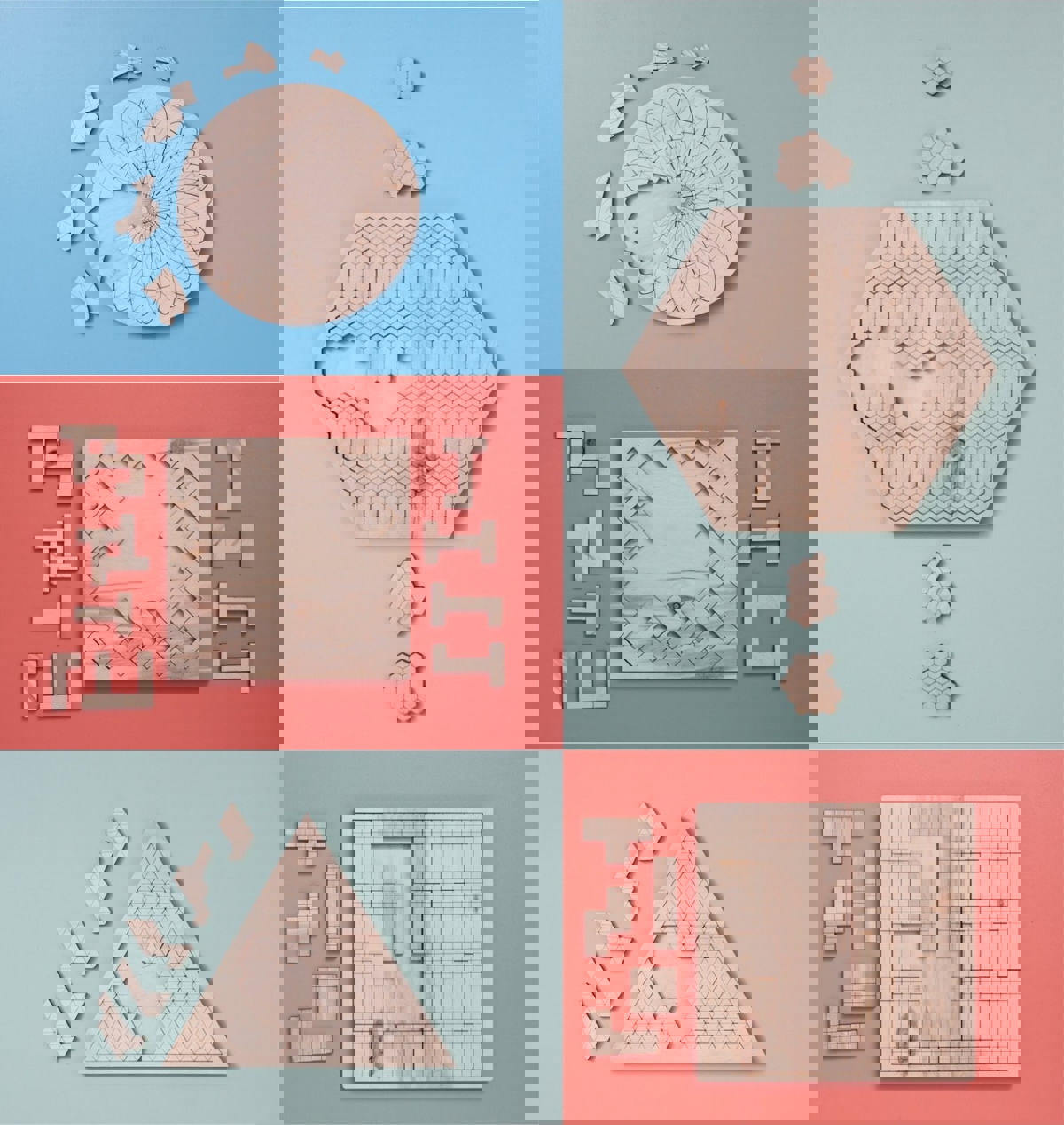 طرح پازل چوبی با ضخامت 6 میلی‌متر مناسب برای استفاده در دستگاه های cnc چوب و cnc لیزر - laser cut wooden puzzles 6mm cdr file