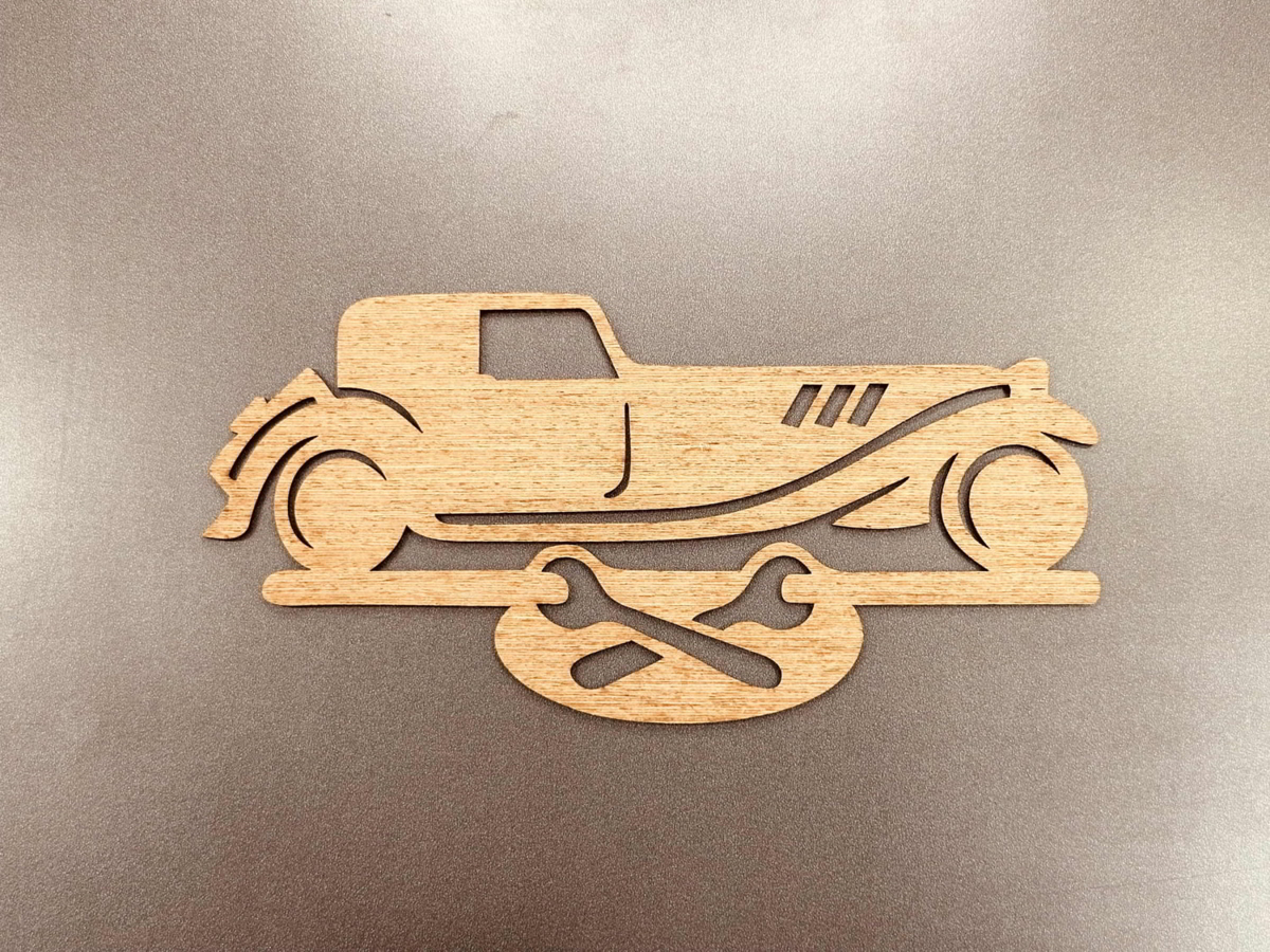 طرح تابلو کلاسیک گاراژ کارگاه ماشین مناسب برای استفاده در دستگاه های cnc چوب و cnc لیزر - laser cut classic garage car workshop sign cdr file
