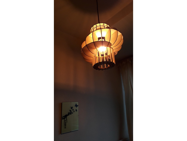 طرح چراغ دوناتی مناسب برای استفاده در دستگاه های cnc چوب و cnc لیزر - laser cut donut lamp svg file