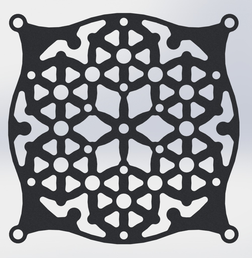طرح grelha ventoinha 120mm froral 2 stl file مناسب برای استفاده در دستگاه های cnc چوب و cnc لیزر - grelha ventoinha 120mm froral 2 stl file