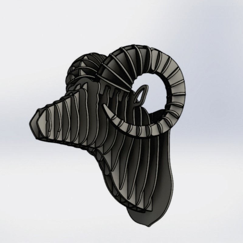 طرح دکور دیواری سر بز مناسب برای استفاده در دستگاه های cnc چوب و cnc لیزر - laser cut goat head wall decor cdr file