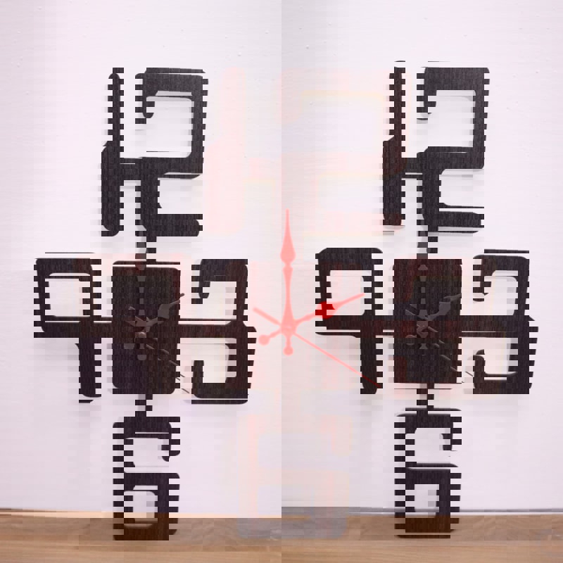 طرح ساعت دیواری زیبا و منحصر به فرد مناسب برای استفاده در دستگاه های cnc چوب و cnc لیزر - laser cut cool and unique wall clock dxf file